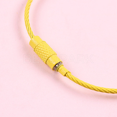 Spray Painted Steel Wire Cable Keychains MAK-CJC0001-03A-1