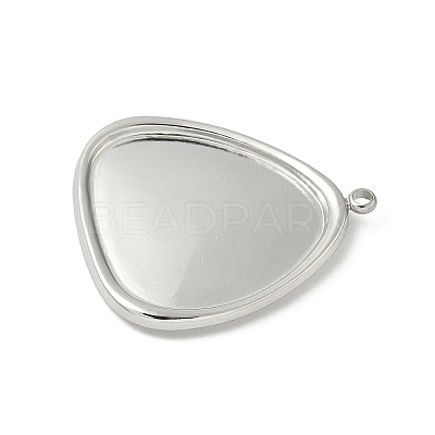 304 Stainless Steel Pendant Cabochon Settings for Enamel STAS-L293-03P-1
