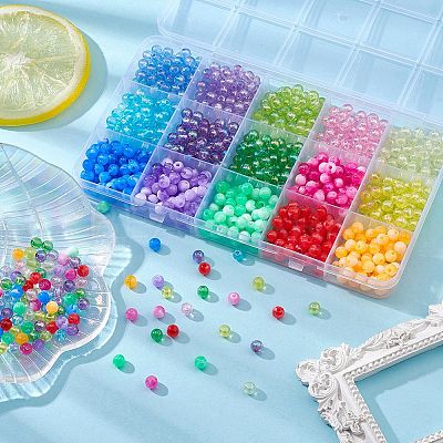 870Pcs 15 Colors Acrylic Beads MACR-YW0002-53-1