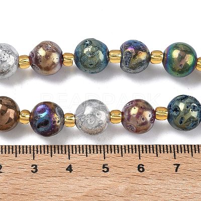 Electroplated Natural Druzy Geode Crystal Beads Strands G-G459-02J-1