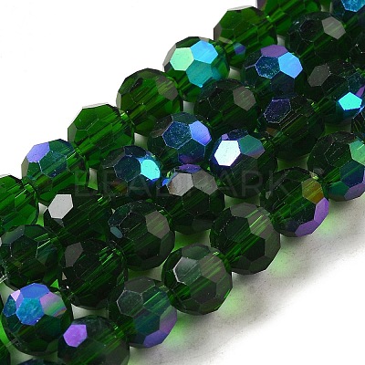 Electroplate Transparent Glass Beads Strands EGLA-A035-T8mm-L10-1