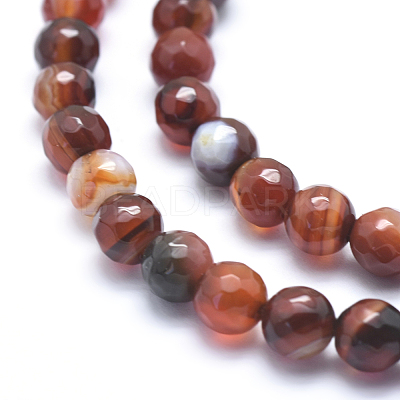 Natural Striped Agate/Banded Agate Beads G-J371-07-6mm-1