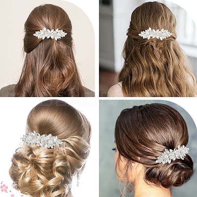 2Pcs Alloy with Glass Rhinestone Hair Barrettes OHAR-BBC0001-01-1