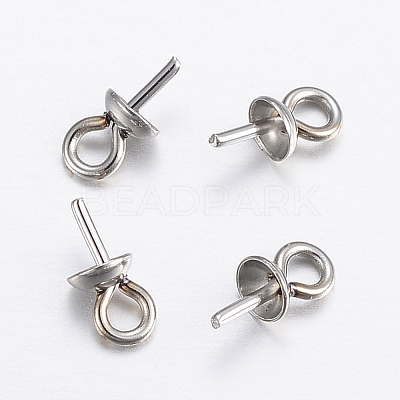 304 Stainless Steel Cup Pearl Peg Bails Pin Pendants X-STAS-H452-01P-1