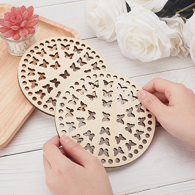 Wooden Basket Bottoms AJEW-WH0126-07B-1
