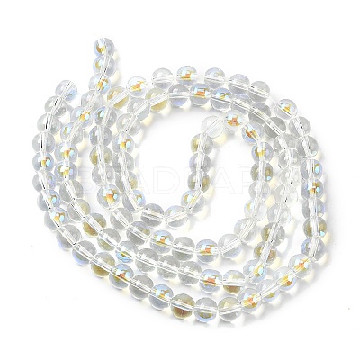 Electroplate Glass Beads Strands EGLA-Q062-8mm-A08-1