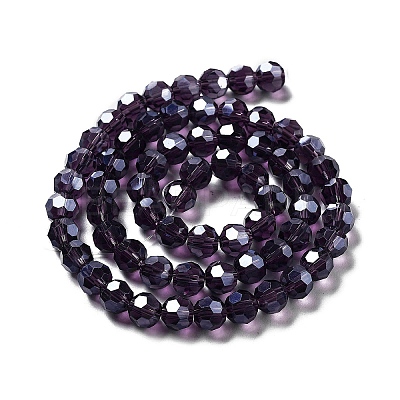 Electroplate Transparent Glass Beads Strands EGLA-A035-T8mm-A15-1