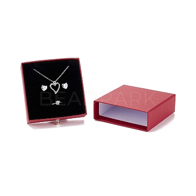 Square Paper Drawer Jewelry Set Box LS-CON-C011-03A-02-1