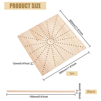 Square Wood Crochet Blocking Board DIY-CA0005-27B-1