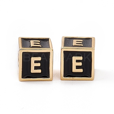 Rack Plating Brass Enamel Beads KK-B060-04G-01E-1