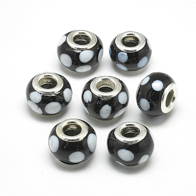 Handmade Lampwork European Beads LAMP-Q029-07-1