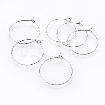 316 Surgical Stainless Steel Hoop Earring Findings STAS-P221-01B-P-1