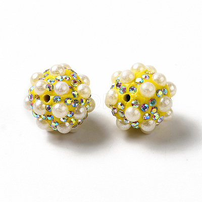Polymer Clay Rhinestone Beads RGLA-D050-01E-1