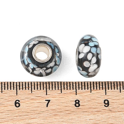 Lampwork & Brass Core European Beads LAMP-P019-01P-04-1