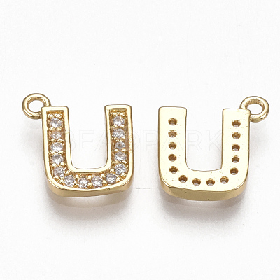 Brass Cubic Zirconia Charms KK-S348-330U-1