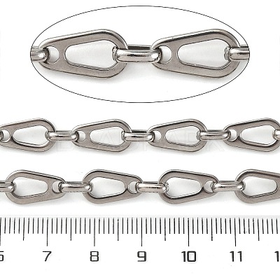 304 Stainless Steel Teardrop Link Chains CHS-S012-09P-1