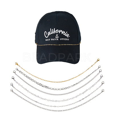 6Pcs 6 Styles 304 Stainless Steel Cap Chain AJEW-HS00001-1