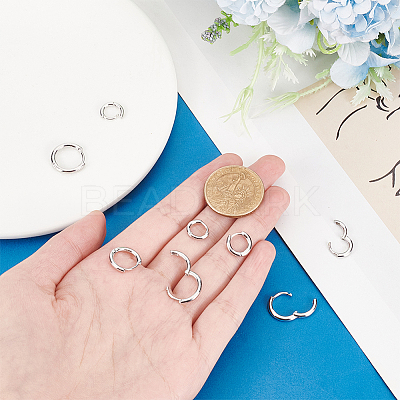 4Pairs 4 Styles Brass Huggie Hoop Earrings EJEW-PH0001-28P-1