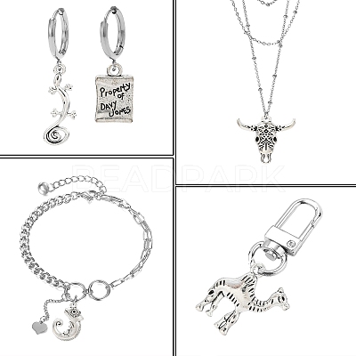 50Pcs 10 Style Tibetan Style Alloy Pendants FIND-CJ0001-60-1