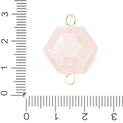 Faceted Natural Rose Quartz Carved Links G-T146-01G-05-1