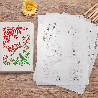 1Pc Plastic Reusable Drawing Painting Stencils Templates DIY-DJ0001-09C-1
