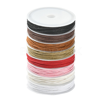 8 Rolls 8 Colors Waxed Cotton Cords YC-YW0001-04-1