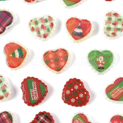 20Pcs Christmas Printed Opaque Acrylic Beads OACR-FS0002-53A-1