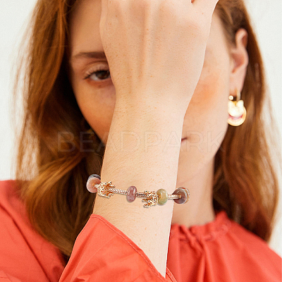 8Pcs Brass Round Snake Chain Bracelet for Men Women BJEW-PH0004-28-1