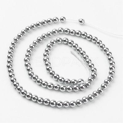 PVD Vacuum Plating Non-Magnetic Synthetic Hematite Beads Strands G-D010-1-1