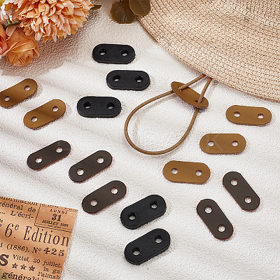 30Pcs 3 Styles Oval Leather Slider Buckle FIND-PH0027-89-1