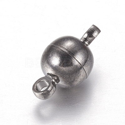 Round Brass Magnetic Clasps with Loops MC019-B-1