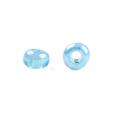 Round Transparent Colors Rainbow Glass Seed Beads X-SEED-A007-2mm-163-1