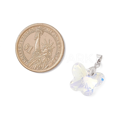 AB Color Plated Glass Pendants PALLOY-JF04594-02-1
