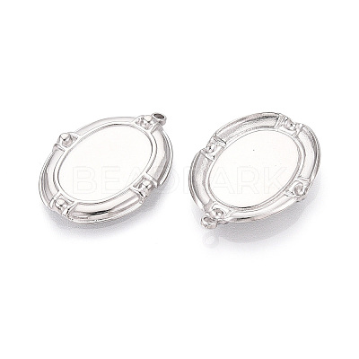304 Stainless Steel Pendant Cabochon Settings X-STAS-T067-17P-1