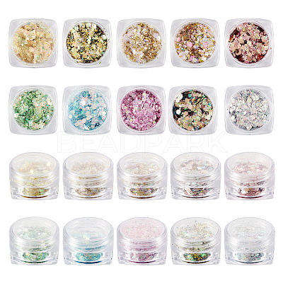 10 Boxes 10 Colors PET Shiny Nail Art Glitter MRMJ-TA0001-33-1