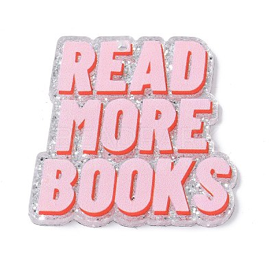 Reading Theme Printed Acrylic Pendants OACR-E042-02E-1
