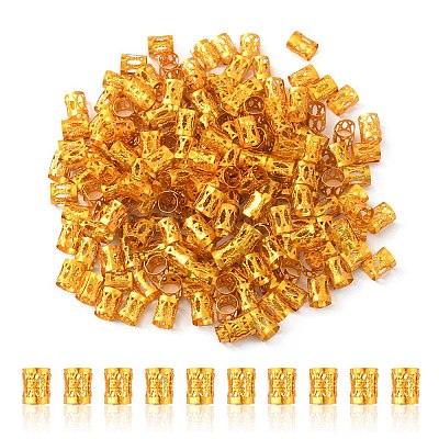 200Pcs Aluminum Dreadlocks Beads Hair Decoration ALUM-YW0001-03-1