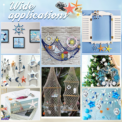 AHADEMAKER 14Pcs 14 Style Mediterranean Style Resin & Shell & Plastic Pendant Decoration HJEW-GA0001-34-1