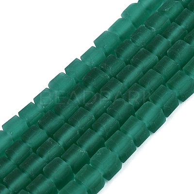 Transparent Frosted Glass Beads Strands GLAA-N072-01A-A09-1