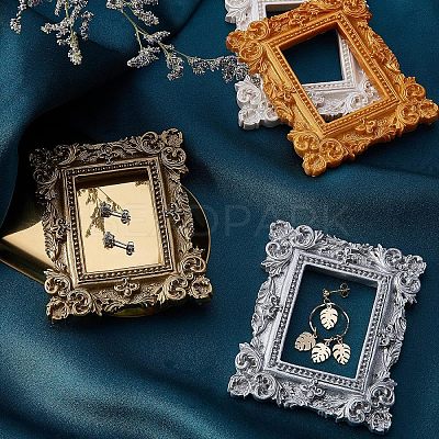 4Pcs 4 Colors Rectangle Retro Resin Photo Frames AJEW-FG0001-47-1