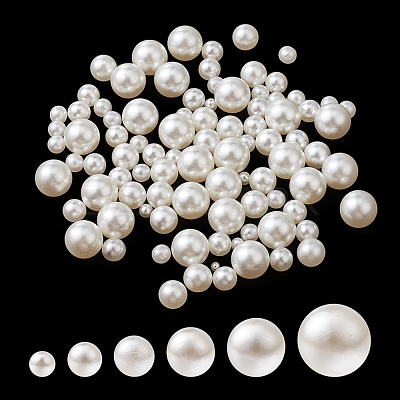 300Pcs 6 Sizes ABS Plastic Imitation Pearl Round Beads MACR-YW0002-67-1