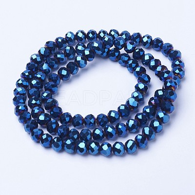 Electroplate Transparent Glass Beads Strands X-EGLA-A034-T8mm-UA02-1