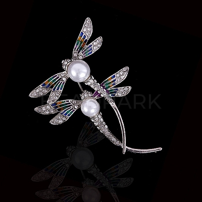 Dragonfly Alloy Rhinestone Brooch LS-PW-WG859D6-01-1
