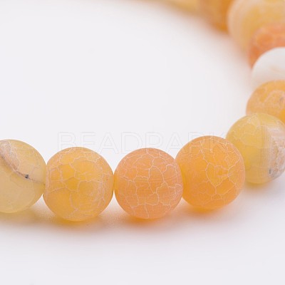 Natural Weathered Agate Stretch Beads Bracelets X-BJEW-JB02513-02-1