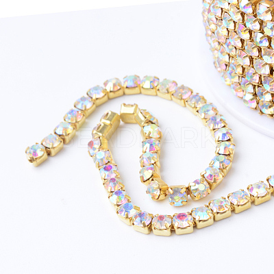 Brass Rhinestone Strass Chains CHC-T001-SS14-02C-1