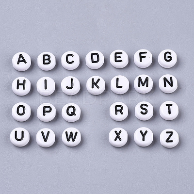 White Opaque Acrylic Beads X-SACR-R249-01M-1