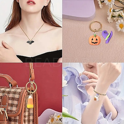 24Pcs 12 Styles Halloween Opaque Resin Pendants RESI-YW0004-84-1