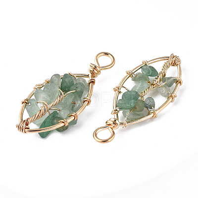 Natural Green Aventurine Pendants G-T131-98B-04-1