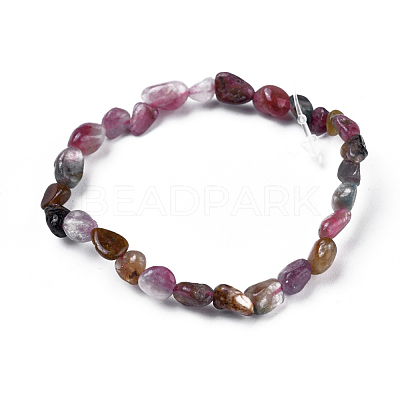 Natural Mixed Gemstone Bead Stretch Bracelets BJEW-K213-M04-1