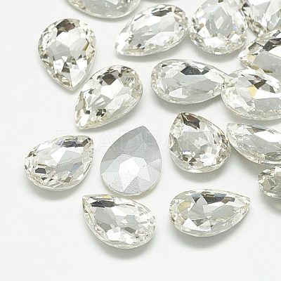 Pointed Back Glass Rhinestone Cabochons RGLA-T081-18x25mm-01-1